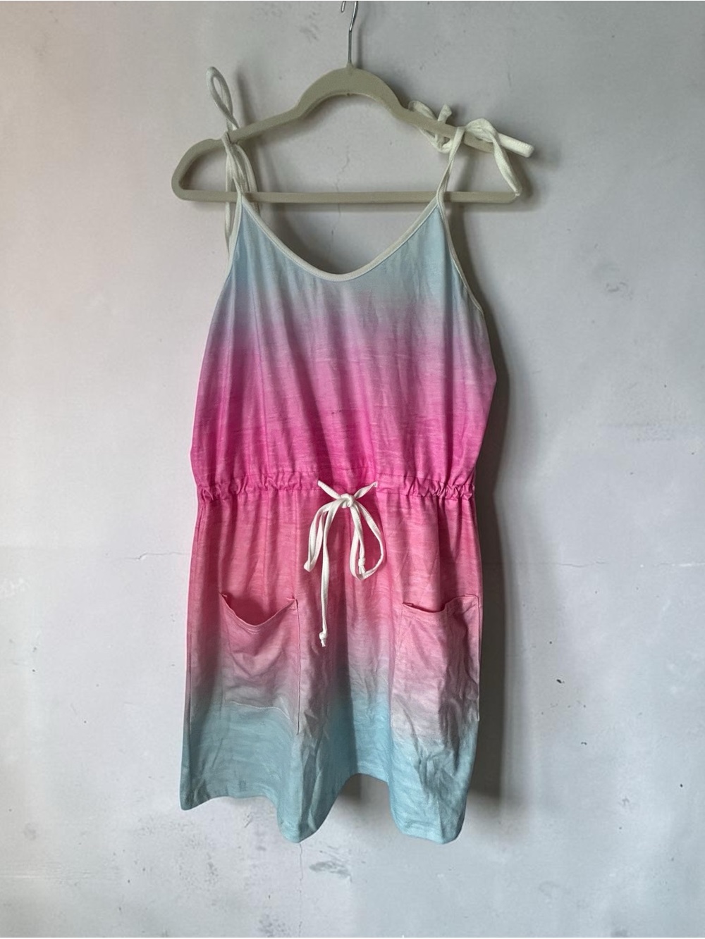 Women’s  Ombre Pink to Blue Tie-Shoulder One-Piece